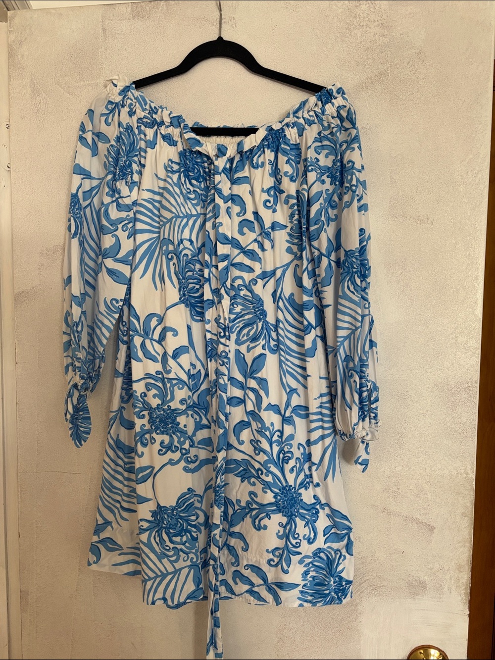 Lilly Pulitzer White Dress with Blue Floral Print
